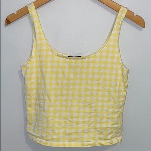 Yellow and White gingham crop top